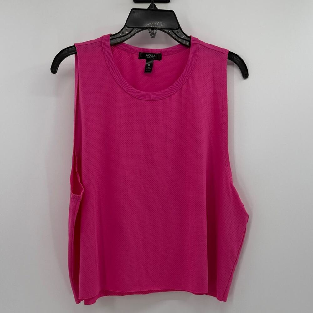 Aqua Athletic Bloomingdales Exclusive Cropped Tank Top - Pink - XL - NWT